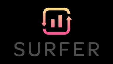 Surfer - SEO tool logo and brand identity