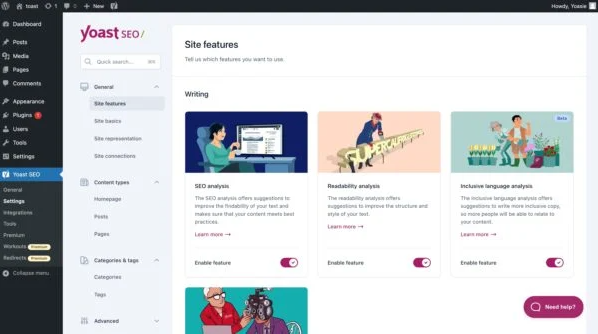 Yoast SEO interface - affordable seo tools cheap solution for WordPress optimization